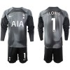 Conjunto (Camiseta+Pantalón Corto) Portero Manga Larga Tottenham Hotspur LLORIS 1 2022-23 Negra - Niño